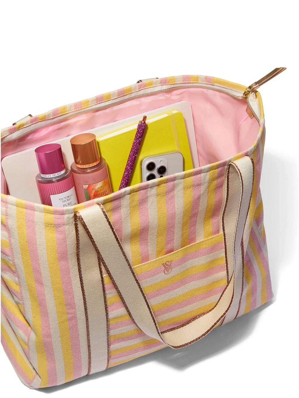 Canvas Striped Tote Bag